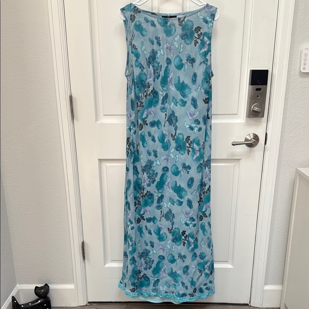 Carole Little II 16w EUC Blue Sheath Maxi Dress